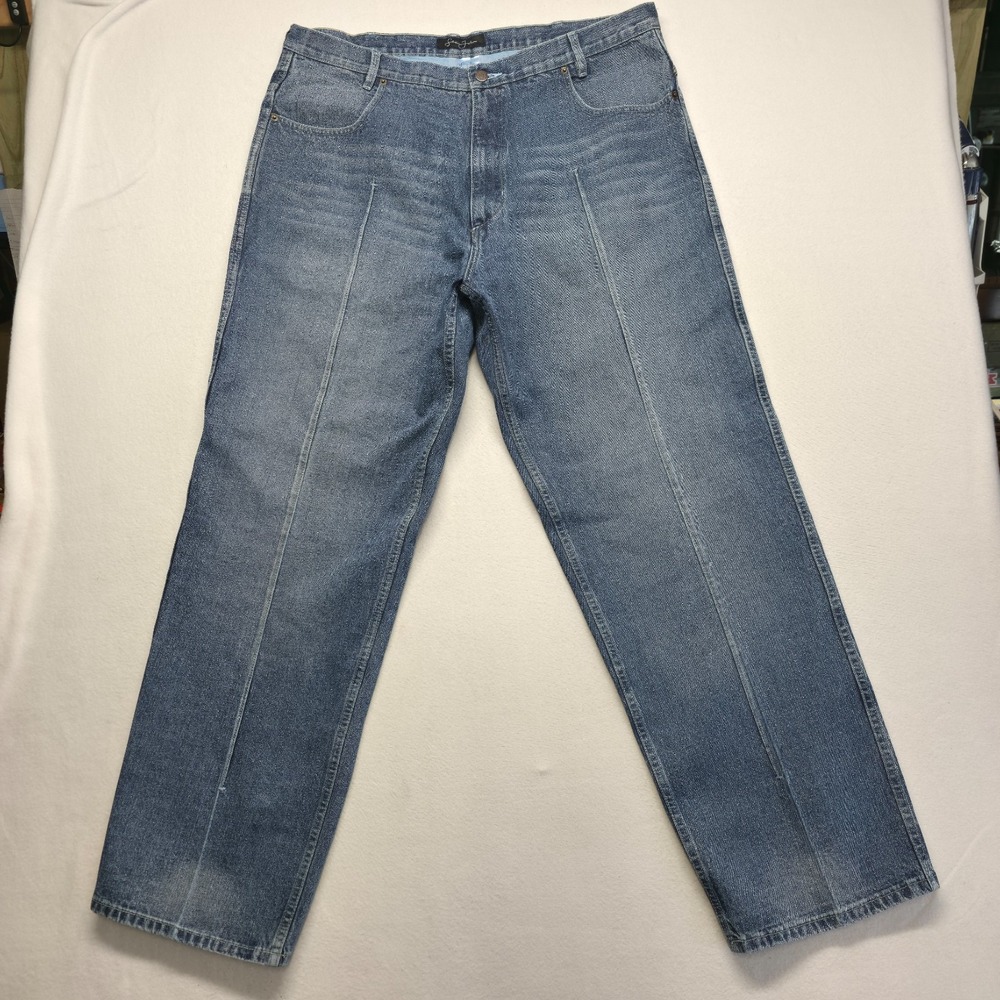 Vintage Sean John Pintuck Relaxed Denim Blue Jeans Size 42 (40X33)